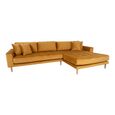 Lido Lounge Sofa - Mustard - Fabric - Natural Legs - RHF