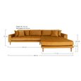 Lido Lounge Sofa - Mustard - Fabric - Natural Legs - RHF