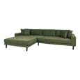 Lido Lounge Sofa - Stone - Fabric - Black Legs - RHF