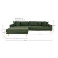 Lido Lounge Sofa - Stone - Fabric - Black Legs - RHF
