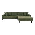 Lido Lounge Sofa - Olive Green - Fabric - Black Legs - RHF