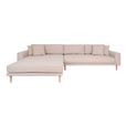 Lido Lounge Sofa - Sand - Fabric - Natural Legs - LHF