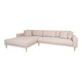 Lido Lounge Sofa - Sand - Fabric - Natural Legs - LHF