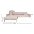 Lido Lounge Sofa - Sand - Fabric - Natural Legs - LHF