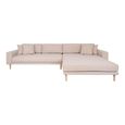 Lido Lounge Sofa - Sand - Fabric - Natural Legs - RHF