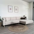 Lido Lounge Sofa - Sand - Fabric - Natural Legs - RHF