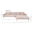 Lido Lounge Sofa - Sand - Fabric - Natural Legs - RHF