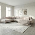 Lido U-Sofa - Open End - Sand - Fabric - Natural Legs - RHF