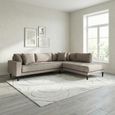 Lido Corner Sofa - Open End - Stone - Fabric - Black Legs - RHF