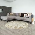 Lido Lounge Sofa - Stone - Fabric - Black Legs - LHF