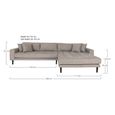 Lido Lounge Sofa - Olive Green - Fabric - Black Legs - LHF