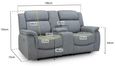Linden Recliner Sofa - Grey Fabric - 2 Seater