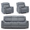 Linden Electric Recliner Sofa Set - Grey Fabric - 3+1+1 Seater