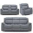 Linden Electric Recliner Sofa Set - Grey Fabric - 3+2+1 Seater
