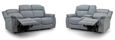 Linden Recliner Sofa Set - Grey Fabric - 3+2 Seater