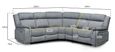 Linden Recliner Corner Sofa Set - Grey Fabric - Large - 2 Corner 2