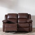 London Brown Leather 2 Seater Recliner Sofa