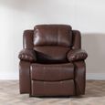 London Brown Leather Recliner Armchair