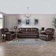 London Brown Leather Recliner Sofa Set