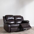London Burgundy Leather 2 Seater Recliner Sofa