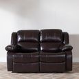London Burgundy Leather 2 Seater Recliner Sofa