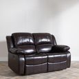 London Burgundy Leather 2 Seater Recliner Sofa