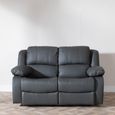 London Grey Leather Recliner Sofa Set