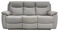 Lucia Recliner Sofa - Pearl Grey Leather - 3 Seater