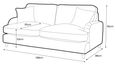 Manhattan Apricot Fabric 3 Seater Sofa
