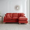 Manhattan Apricot Fabric Chaise Corner Sofa - RHF