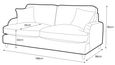 Manhattan Charcoal Fabric 3 Seater Sofa