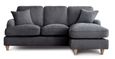 Manhattan Charcoal Fabric Chaise Corner Sofa - RHF