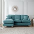 Manhattan Emerald Fabric Chaise Corner Sofa - LHF