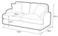 Manhattan Ice Fabric 2 Seater Sofa