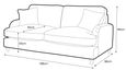 Manhattan Ice Fabric 3 Seater Sofa
