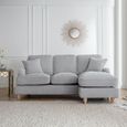 Manhattan Ice Fabric Chaise Corner Sofa - RHF