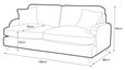Manhattan Navy Fabric 3 Seater Sofa