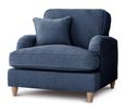 Manhattan Navy Fabric Armchair