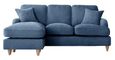 Manhattan Navy Fabric Chaise Corner Sofa - LHF