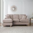 Manhattan Putty Fabric Chaise Corner Sofa - LHF