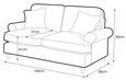 Marigot Apricot Fabric 2 Seater Sofa