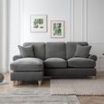 Marigot Charcoal Fabric Chaise Corner Sofa - LHF