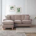 Marigot Putty Fabric Chaise Corner Sofa - LHF