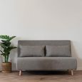 Marlow 2 Seater Click Clack Sofa Bed - Grey Fabric - Natural Legs