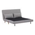 Marlow 2 Seater Click Clack Sofa Bed - Grey Fabric - Natural Legs