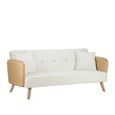 Mila Sofa Bed - 3 Seater - White Fabric