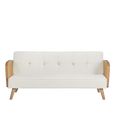 Mila Sofa Bed - 3 Seater - White Fabric