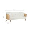 Mila Sofa Bed - 3 Seater - White Fabric