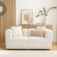 Milo 2 Seater Sofa - White Boucle Fabric