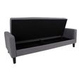 Milton Click Clack Sofa Bed - Dark Grey Fabric - Black Legs